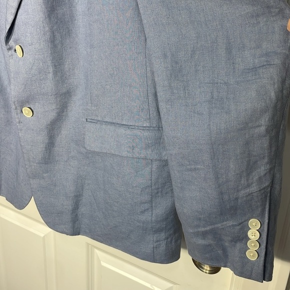 Lauren Ralph Lauren Linen Blazer Sz XL 48R Blue Classic Old Money Single Breast - Picture 7 of 15